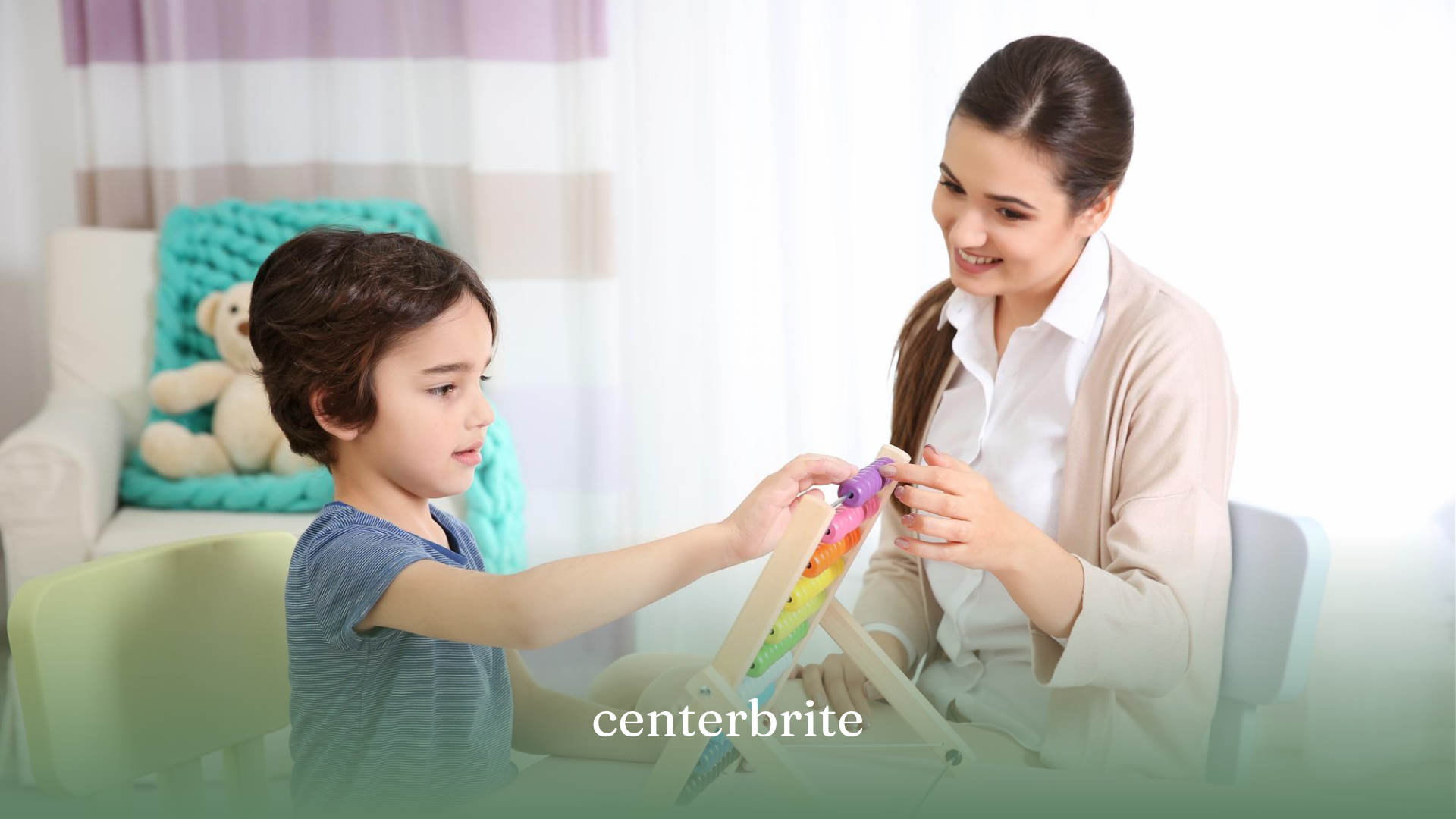 A kid and an ABA therapist during ABA therapy