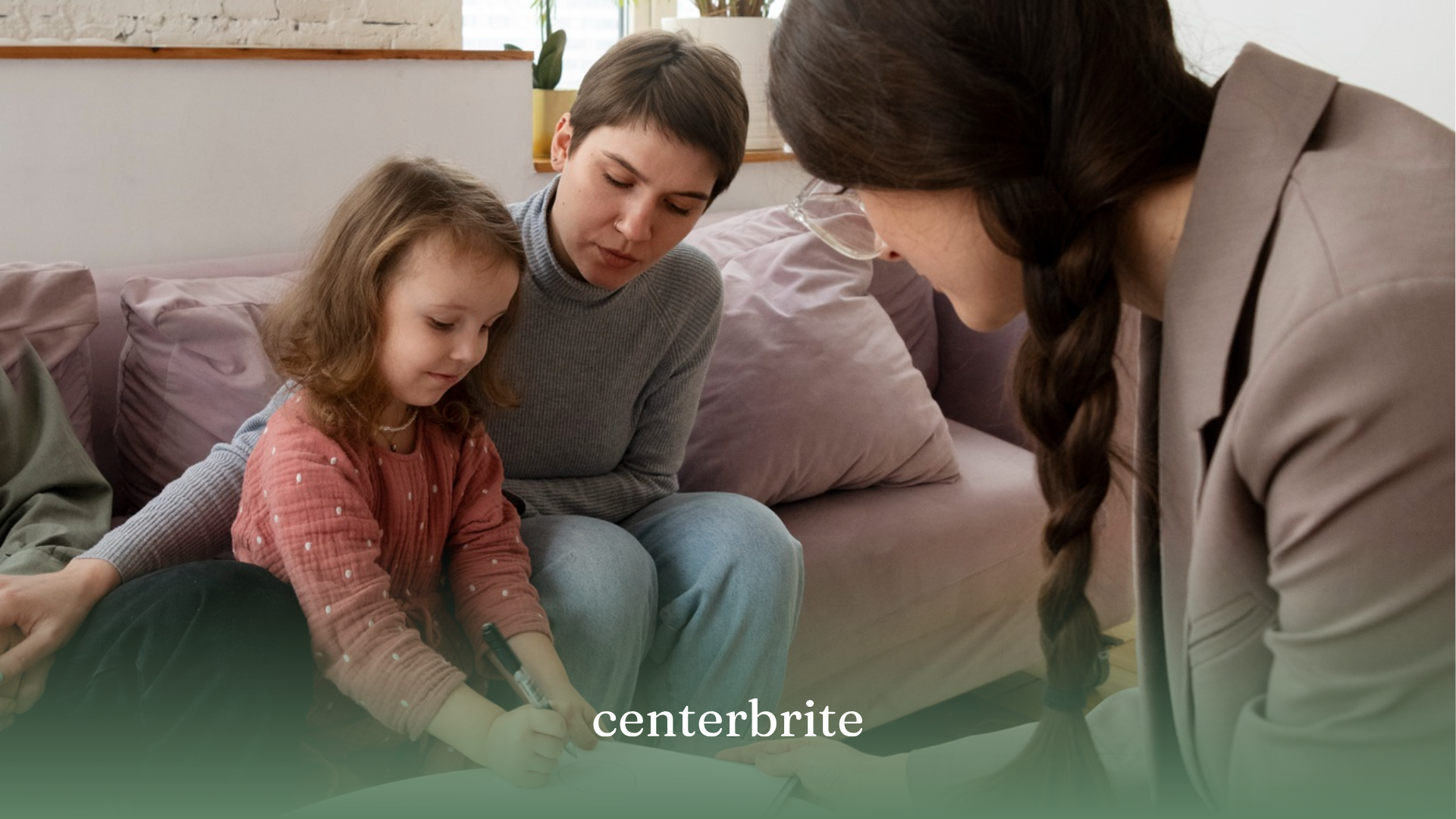 A kid with her mom talking to an insurance agent for ABA therapy